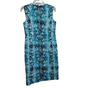 Liz Claiborne Green and Black Sleeveless Dress Sz 10